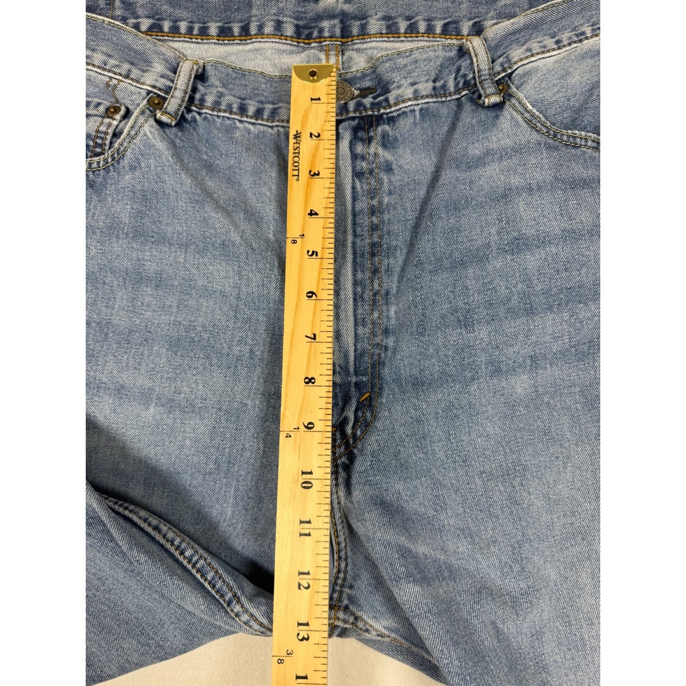 Levis 550 Relaxed Fit Tapered Leg Light Wash Blue Denim Jeans Mens 42x32 - Picture 10 of 12